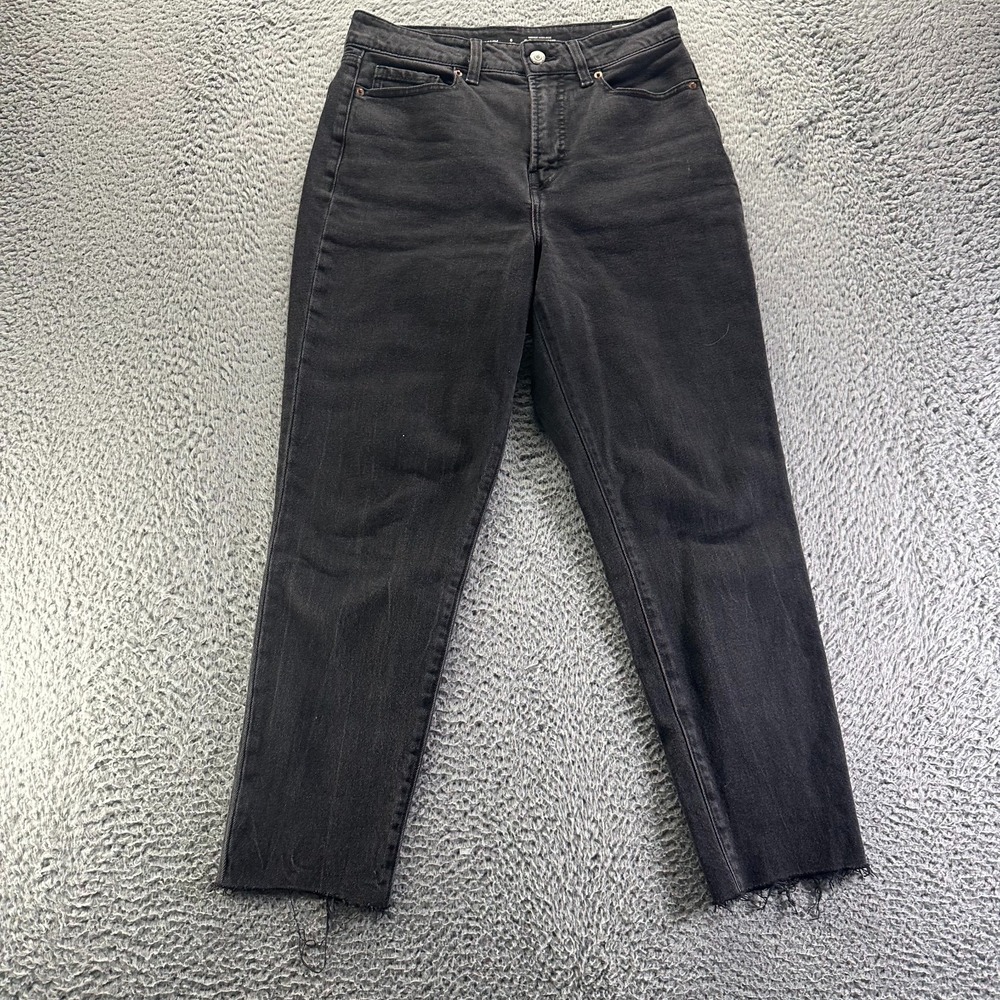 Old Navy OG Jeans Womens 6P Black Cotton Denim Straight Hi-Rise Stretch Workwear